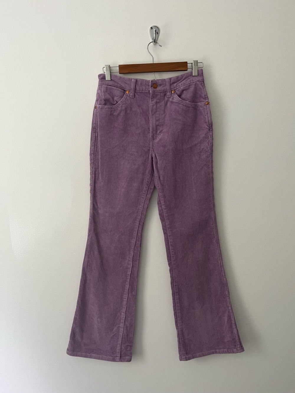 Wrangler Westward High Rise Boot Corduroy Purple Jeans 27 / 30 Festival Western